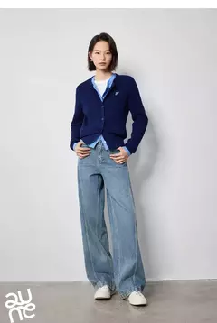 TOYOUTH-pantalones vaqueros de pierna ancha para mujer, Vaqueros largos de tiro alto con abertura, diseño perezoso, Otoño, 2024 en internet