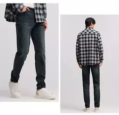 Image of Semir Jeans Hombres Retro 2024 Invierno Nuevos pantalones de pierna delgados de lana cálidos y versátiles
