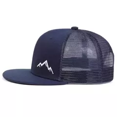 Imagen de Sombreros de red de hip-hop con bordado de montaña Unisex, gorras de béisbol informales ajustables para exteriores, sombrero protector solar para primavera y verano