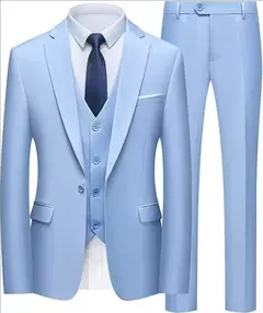 Traje para hombre elegante boda 3 piezas 2 conjuntos Blazers chaquetas completas chaleco pantalones moda abrigos de lujo 2025 traje clásico Formal - comprar en línea