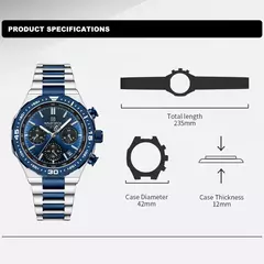 Reloj de moda NAVIFORCE para hombre, relojes de pulsera de cuarzo clásicos resistentes al agua de acero inoxidable de lujo de alta calidad, reloj de cara grande para hombre - Eleganzie