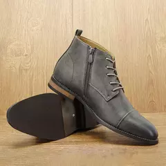 Botas cómodas de cuero al tobillo para hombres Botas para hombres Marca de moda