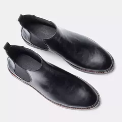 Imagen de 40 ~ 46 Botas Chelsea para hombre 2024 Botas cómodas de cuero de moda para hombre