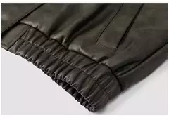 Semir-chaqueta de cuero PU con textura Retro para mujer, abrigo holgado con cuello, estilo callejero, novedad de otoño, 2024 - comprar en línea