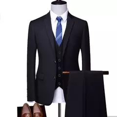 Trajes de hombre, Blazers de boda, 3 piezas, 2 conjuntos elegantes, chaquetas de negocios de lujo de alta calidad, chaleco, pantalones, traje Formal coreano 2024 - buy online