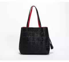 Imagen de CH, bolso de hombro de alta calidad a la moda para mujer, bolso de mano con diseño de estampado de letras de Color puro para personas mayores, bolso de mano con temperamento de gran capacidad