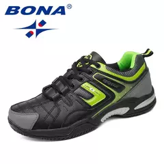 Imagen de BONA, recién llegado, zapatos de tenis de estilo clásico para hombre, zapatillas de entrenamiento para correr al aire libre, zapatos atléticos con cordones para hombre