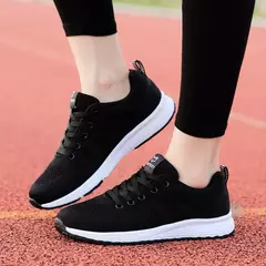 Zapatillas transpirables para correr para mujer, zapatillas deportivas ligeras antideslizantes para mujer, zapatillas suaves para exteriores con cordones, tenis de moda - online store
