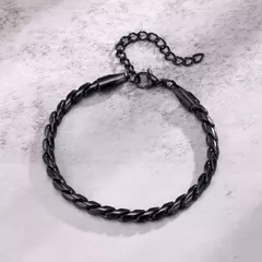 Vnox Punk hombres pulseras de cadena de eslabones de serpiente, pulsera de cadena brillante de acero inoxidable trenzado de Color negro plateado, joyería de uso cómodo - tienda en línea