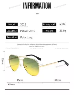 Imagen de Gafas de sol fotocromáticas polarizadas para hombre, gafas de visión nocturna diurna de aviación para conducir, gafas Anti-UV, gafas de sol masculinas