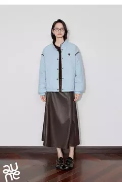 Imagen de TOYOUTH-abrigo grueso de algodón para mujer, chaqueta elegante con empalme de Color contrastante y cuello de solapa de manga larga para invierno 2024