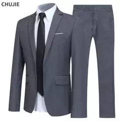 Trajes de hombre para negocios, boda, Blazers elegantes, 2 piezas, 3 conjuntos, Ternos formales completos, ropa de matrimonio, pantalones, chaquetas, disfraz de lujo en internet