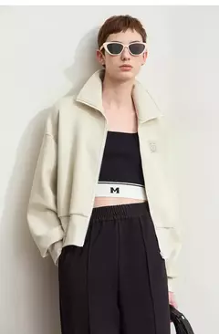 Amii-abrigo corto informal con cremallera para mujer, sudadera holgada de cuello alto, chaqueta deportiva de calle, Otoño, 2024, 12443222 - Eleganzie