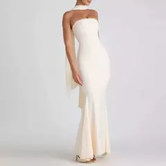 Mia Muse vestidos Primavera Verano elegante decente ajustado sin mangas sin tirantes Maxi vestidos formales de noche para mujer - Eleganzie