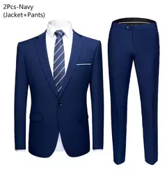 Imagen de Traje para hombre, boda, elegante, 3 piezas, 2 conjuntos, chaquetas, chaleco, pantalones, Blazers, abrigos formales de negocios para novio, disfraz 2025