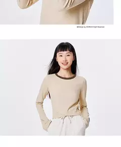 Semir-Camiseta de manga larga para mujer, camisa de fondo cómoda, ajustada, se puede usar fuera