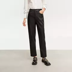 AMII-pantalones minimalistas hasta el tobillo para mujer, pantalón informal, de piel sintética, rectos, lisos, a la moda, para invierno, 2024 12344138 on internet