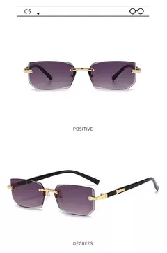 Gafas de sol sin montura a la moda para hombres y mujeres, gafas de sol sin marco populares, gafas de sol clásicas para hombre y mujer, gafas de sol cuadradas pequeñas para viajar en verano - comprar en línea