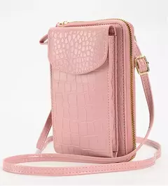 Imagen de Bolso de mujer, bolsos de hombro, bolsos de mujer, cartera, tarjetero, bolso de mensajero, monedero con patrón de cocodrilo, bolso para teléfono móvil
