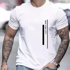 Camiseta de manga corta con cuello redondo y estampado de nueva ciudad de trabajo 100% algodón de talla grande de verano para hombre - online store