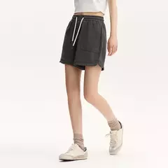Semir-pantalones informales para mujer, pantalón holgado de pierna recta con cintura elástica, versión de verano, pantalones cortos con textura dividida, 2024 - Eleganzie