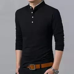 Camiseta polo de manga larga informal de negocios para hombre, camiseta transpirable cómoda de verano para ocasiones formales on internet