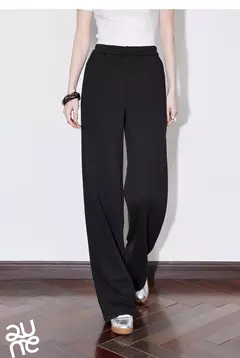 TOYOUTH, pantalones informales para mujer, primavera 2025, nuevos pantalones largos de algodón de pierna ancha rectos ajustados de cintura alta, color blanco - comprar en línea