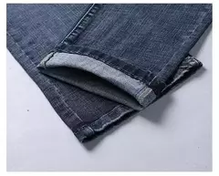 Image of 2025 moda cuatro estaciones clásico azul negro trabajo pantalones vaqueros hombres Jeans Casual recto estiramiento ropa de marca masculina