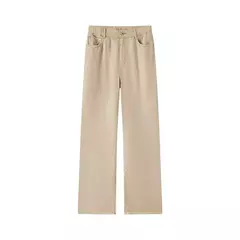 Semir Jeans Mujer Pantalones largos con cintura elástica 2024 nueva versión de verano pantalones de pierna ancha con sensación fresca - Eleganzie