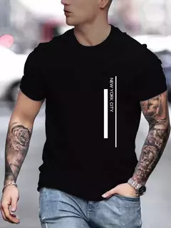 Camiseta de manga corta con cuello redondo y estampado de nueva ciudad de trabajo 100% algodón de talla grande de verano para hombre