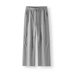 Semir-pantalones Cargo para hombre, pantalones de trabajo de punto de estilo militar, holgados, de pierna recta, para uso informal y al aire libre, verano 2025 en internet