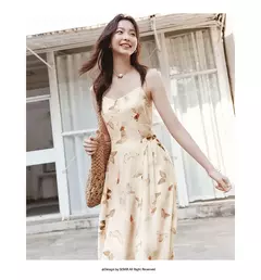 Imagen de Vestido Semir para mujer, adelgazante, dulce estilo de vacaciones, nuevo vestido de verano con tiras, romántico para playa y trajes informales, 2025