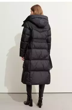 AMII-Abrigo acolchado de plumón minimalista para mujer, abrigo largo con capucha y cinturón, ligero y cálido, ropa de abrigo de moda para invierno, 2023, novedad de 12344187 - comprar en línea