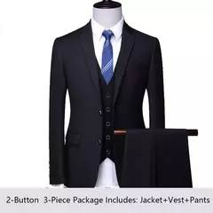 Trajes de hombre, Blazers de boda, 3 piezas, 2 conjuntos elegantes, chaquetas de negocios de lujo de alta calidad, chaleco, pantalones, traje Formal coreano 2024 - online store