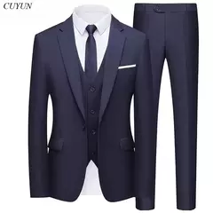 Traje elegante para hombre para boda, 3 piezas, 2 conjuntos, Blazers, chaquetas completas, chaleco, pantalones, abrigos de lujo a la moda, traje clásico Formal 2025 - Eleganzie