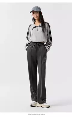 Semir pantalones casuales para mujer, pantalones largos perezosos, versátiles, primavera 2024, nuevos pantalones de pierna ancha adelgazantes y alargados de piernas - comprar en línea