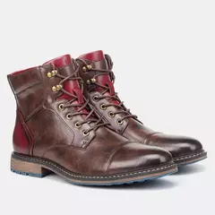 Imagen de Botas talla 7-13 para hombre, marca 2024, botas cómodas de moda de cuero # AL603C4