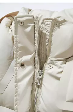 AMII-Abrigo acolchado de plumón minimalista para mujer, abrigo largo con capucha y cinturón, ligero y cálido, ropa de abrigo de moda para invierno, 2023, novedad de 12344187 - tienda en línea