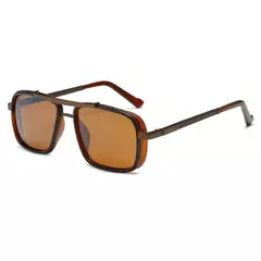 Gafas de sol rectangulares de lujo para hombre, gafas de sol Retro de Metal Steam Punk, gafas clásicas para conducir al aire libre, gafas de verano - Eleganzie