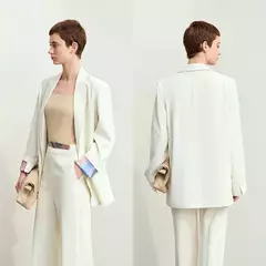 Amii-abrigo de sastre minimalista para mujer, chaqueta holgada de longitud media con cuello de solapa y estampado de retazos, para oficina, novedad de otoño, 2024, 12443016 - comprar en línea