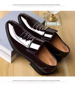 Zapatos de charol para hombre, zapatos de negocios, mocasines informales con punta estrecha, zapatos de lujo para fiesta y boda de talla grande en internet