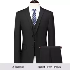 Trajes para hombre, boda, elegante, 3 piezas, 2 conjuntos, chaquetas completas para novio de alta calidad, chaleco, pantalones, Blazers de lujo, ropa Formal 2024 - Eleganzie