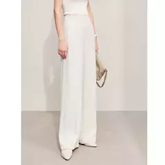 Amii Minimalism 2024, novedad de verano, pantalones de pierna ancha para mujer, pantalones casuales básicos rectos, pantalones lisos de longitud completa para mujer 12412006 en internet