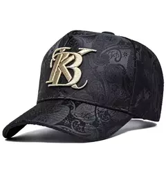 Gorra de béisbol alta con bordado a la moda para hombre, gorra informal con estampado de anacardo para exteriores, adorno facial para las cuatro estaciones, 2024