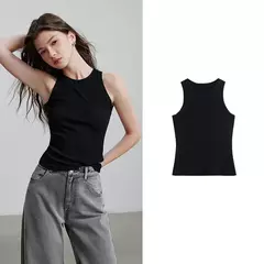 TOYOUTH mujeres camisetas sin mangas 2025 primavera nueva sin mangas Color sólido ropa interior deportiva chaleco Tops