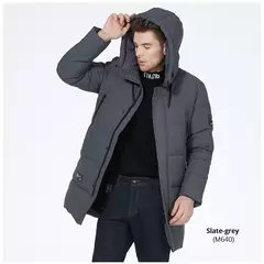 Image of ICEbear 2023 chaquetas de invierno para hombres abrigo de algodón casual parkas acolchadas de longitud media MWD3061D