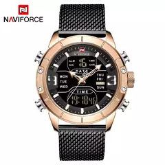 Reloj NAVIFORCE para hombre, marca de lujo, relojes de pulsera deportivos militares de cuarzo para hombre, reloj Digital LED de acero inoxidable, reloj Masculino en internet