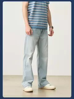 SIMWOOD alto estándar 2025 Primavera Verano nuevo suelto Relax 13,8 oz 100% pantalones vaqueros de algodón hombres moda rasgados pantalones vaqueros de talla grande - buy online