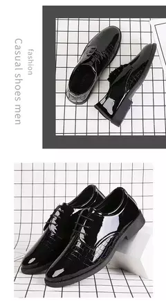Imagen de Zapatos de cuero para hombre, calzado Formal de negocios, a la moda, estilo coreano, informal, juvenil, versátil