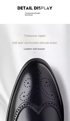 Imagen de Zapatos Oxford clásicos de cuero con cordones para hombre, zapatos planos formales para oficina, fiesta de boda